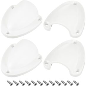 uxcell Marine Wire Cable Vent Cover, Nylon Clamshell Hose Vent Cover with Screws, Transducer Mounting Plate for Boat Yacht,