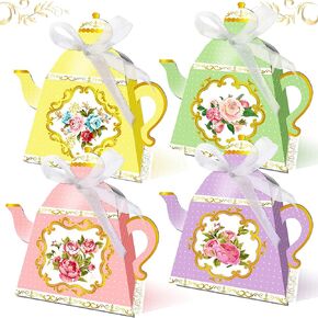 LaVenty 12 PCS Floral Tea Party Favor Bags Lets Partea Party Supplies Lets Partea Party Favor Boxes