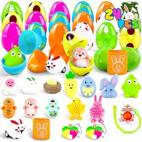 LINAYE 200 Packs Prefilled Easter Eggs with Toys Inside - Pre Filled Stuffed Easter Eggs for Hunt,Easter Gifts, Easter Basket Stuffers, Easter Party Favors for Kids Toddler