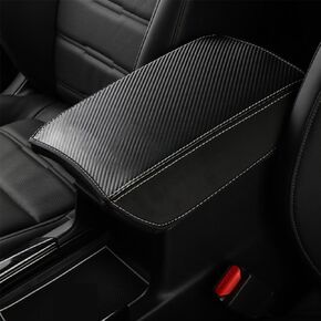 Leather Center Console Armrest Box Cover Auto Central Armrest Protector Pad Interior Decoration Accessories for CRV 2017 2018 2019 2020 2021 2022(Carbon Fiber)