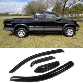 94710 Side Window Wind Deflector, 4pcs Out-Channel Tape-On Nice Rain Guards Set, Window Visor fit for 2004-2006 Toyota Tundra Double Crew Cab With 4 Full Size Doors