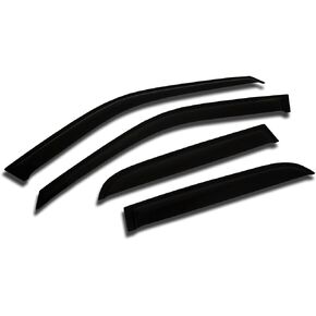 Outside Mount Car Window Rain Guards Compatible with Toyota Tundra Double Cab/Extended Cab 2004-2006 | Tape-On | Rain Shields Window Visor Window Deflectors | Dark Smoke, 4 Pcs Set, WV2M-461