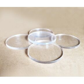 MEYA Set of 40pcs Clear Acrylic Discs, Plexiglass Laser cut Round Circle 1/8" (0.5")