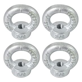 1/4"-20 Lifting Eye Nuts, Drop Forged C15 Galvanized Threaded Fastener, UNC Standard Ring Shape Lifting Eye Nut, 4 Packs