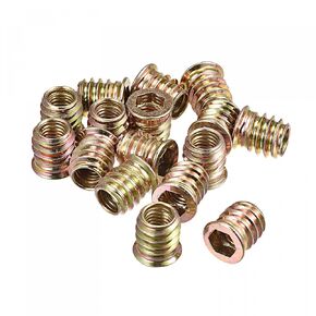 uxcell M8x15mm Threaded Inserts for Wood Hex Socket Drive Furniture Screw-in Nut 16pcs