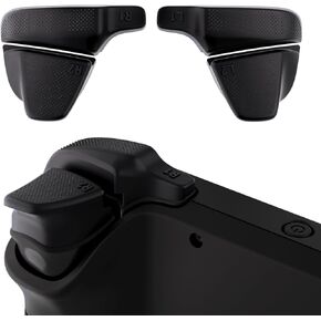 PlayVital LR Increaser Shoulder Buttons Trigger Enhancement Set for Steam Deck Console, L1R1L2R2 Extender for Steam Deck LCD, Natural Grip Added Buttons for Steam Deck OLED - Black