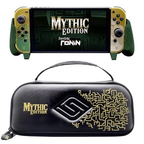 ZenGrip Ronin Mythic Slim Bundle, Accessories Compatible with Nintendo Switch & OLED - The Bundle includes: Mythic Ronin ZenGrip and Mythic ZenCase Slim (GOLD/GREEN)