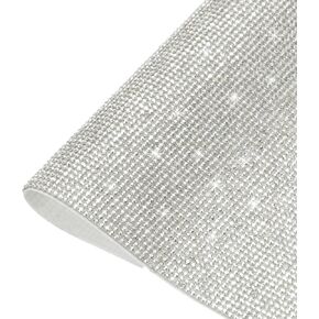 MECCANIXITY Bling Crystal Rhinestone Sheet Self-Adhesive Rhinestone Diamond Gems Sticker 15.75 x 9.44 Inch DIY Car Decoration Sticker for DIY Car Phone Clothing, DIY Craft Orange Red