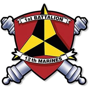 1st Battalion 12th Marines Sticker (US Artillery Hawaii Decal Vinyl (3 inch) USMC Licensed