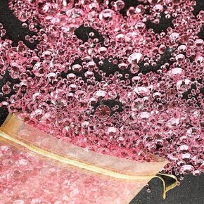 Pink Fake Gemstones (4000 PCS) Flaiskytup Acrylic Diamonds, Pink Vase Fillers for Birthday Weddings, Parties, Table Decoration Beads (3 Sizes)