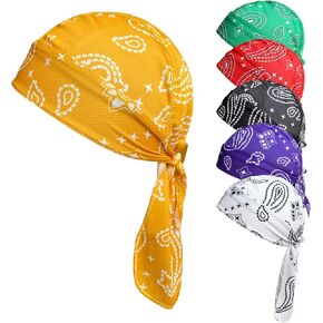 Do Rags Skull Cap Sweat Wicking Dew Rag Cooling Doo Rag Head Bandana Helmet Liner for Men Women