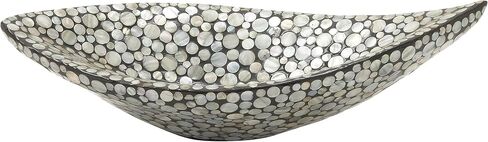 Deco 79 Mother of Pearl Oval Tray, 22" x 6" x 10", White in Saudi Arabia