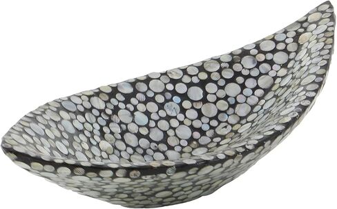 Deco 79 Mother of Pearl Oval Tray, 22" x 6" x 10", White in Saudi Arabia