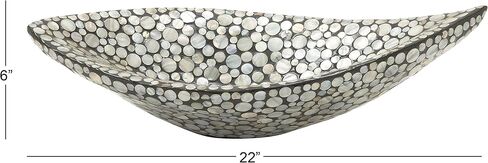 Deco 79 Mother of Pearl Oval Tray, 22" x 6" x 10", White in Saudi Arabia