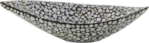 Deco 79 Mother of Pearl Oval Tray, 22" x 6" x 10", White in Saudi Arabia