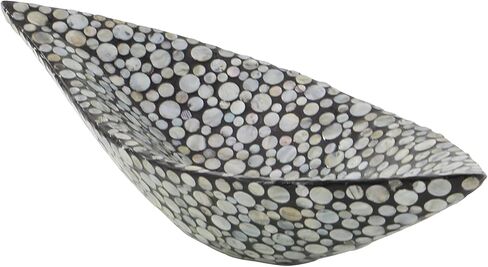 Deco 79 Mother of Pearl Oval Tray, 22" x 6" x 10", White in Saudi Arabia
