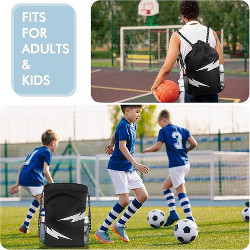 Soccer Bag with Detachable Ball Mesh Bag, Large Capacity Drawstring Gym Bag for Adult Boys Girls, Waterproof Sport Equipment Bag Suitable for Basketball Volleyball Baseball in Saudi Arabia
