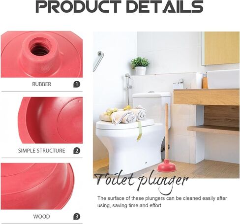2 قطعة مكبس مرحاض استبدال رئيس قوة كأس رؤساء الثقيلة مكبس مرحاض تسد مزيل للحمام أدوات تنظيف الأحمر in Kuwait