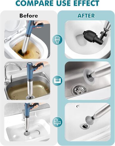 مكبس مرحاض كهربائي مكبس هواء للمرحاض، أداة إزالة انسداد المرحاض، أداة إزالة انسداد الهواء بالضغط العالي، منظف الصرف، مزيل انسداد الصرف، غطاس لحوض المطبخ، تصريف الأرضية، حوض الاستحمام in Kuwait