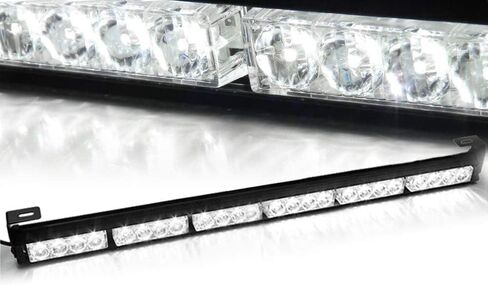 27 بوصة 24 مصباح LED 13 وضعًا وامضًا عالي الكثافة، مستشار المرور، إنفاذ القانون، تحذير الطوارئ، مجموعة شريط الضوء القوية للشاحنة، مركبة سرية مع دعامة كأس شفط كبيرة قابلة للتعديل in Kuwait