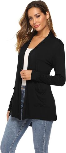 Women's Casual Lightweight Open Front Long Sleeve Cardigans with Pockets in Saudi Arabia