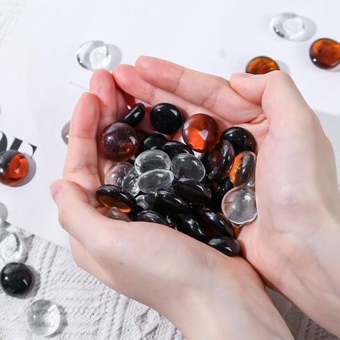 DomeStar 5LB رخام زجاجي مسطح، خرز زجاجي للمزهريات الزجاجية، الحصى الزجاجية لحشو المزهريات، حوض السمك، حجر أملس زهري in Saudi Arabia