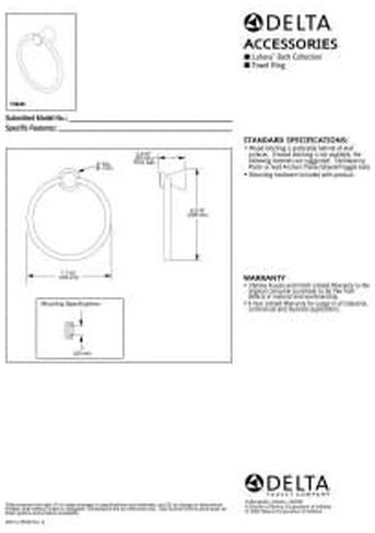 DELTA FAUCET-Faucet 759500-RB DELTA FAUCET Bath Hardware, 3.31 x 7.00 x 3.31 Inches, SpotShield Venetian Bronze in Saudi Arabia