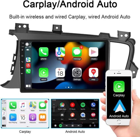 Android 13 for Kia Optima K5 Radio 2010-2013 with Wireless Apple Carplay Android Auto 9" Touchscreen Car Stereo with Free Backup Camera GPS Navigation Bluetooth FM RDS DSP Head Unit (2GB RAM+32GB ROM) in Saudi Arabia