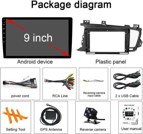 Android 13 for Kia Optima K5 Radio 2010-2013 with Wireless Apple Carplay Android Auto 9" Touchscreen Car Stereo with Free Backup Camera GPS Navigation Bluetooth FM RDS DSP Head Unit (2GB RAM+32GB ROM) in Saudi Arabia