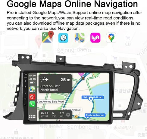 Android 13 for Kia Optima K5 Radio 2010-2013 with Wireless Apple Carplay Android Auto 9" Touchscreen Car Stereo with Free Backup Camera GPS Navigation Bluetooth FM RDS DSP Head Unit (2GB RAM+32GB ROM) in Saudi Arabia