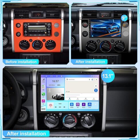 𝟮𝟬𝟮𝟰 𝗡𝗲𝘄 13.1 Inch Car Radio Stereo for Toyota Land Cruiser FJ 2007-2018 [2K Large Touch Screen], 6G RAM+128GB ROM, Replacement Radio with Bluetooth GPS Navigation 4G WiFi, Carplay&Andriod Auto in Saudi Arabia