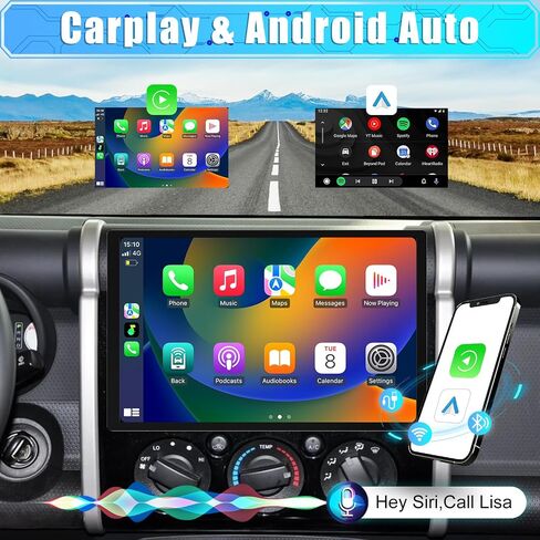 𝟮𝟬𝟮𝟰 𝗡𝗲𝘄 13.1 Inch Car Radio Stereo for Toyota Land Cruiser FJ 2007-2018 [2K Large Touch Screen], 6G RAM+128GB ROM, Replacement Radio with Bluetooth GPS Navigation 4G WiFi, Carplay&Andriod Auto in Saudi Arabia