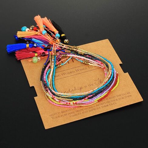 KELITCH جديد 2020 أساور الصداقة ميوكي مطرز أساور منسوجة للنساء أساور أساور (أسود) in Kuwait