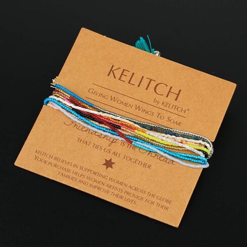 KELITCH جديد 2020 أساور الصداقة ميوكي مطرز أساور منسوجة للنساء أساور أساور (أسود) in Kuwait