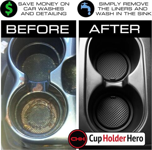 CupHolderHero fits Ford Fusion Accessories 2017-2020 Premium Custom Interior Non-Slip Anti Dust Cup Holder Inserts, Center Console Liner Mats, Door Pocket Liners 22pc Set (Blue Trim) in Kuwait