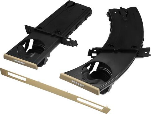 X AUTOHAUX 1 Set Car Cup Holder Divers and Passenger Side Cup Holder Storage Bracket Beige 51459173469 for BMW 323i E90 2006-2011 in Saudi Arabia