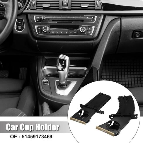 X AUTOHAUX 1 Set Car Cup Holder Divers and Passenger Side Cup Holder Storage Bracket Beige 51459173469 for BMW 323i E90 2006-2011 in Saudi Arabia
