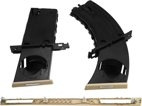 X AUTOHAUX 1 Set Car Cup Holder Divers and Passenger Side Cup Holder Storage Bracket Beige 51459173469 for BMW 323i E90 2006-2011 in Saudi Arabia