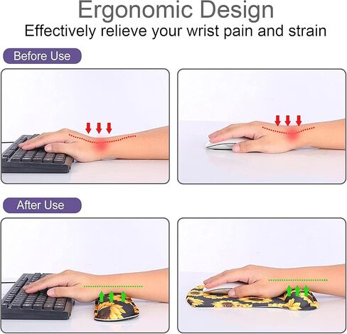 Keyboard Wrist Rest Pad and Ergonomic Mouse Pad with Wrist Support Gel Set, Non-Slip Rubber Base, Cute Mouse Pad for Easy Typing & Pain Relief, for Gaming, Computer, Office -Heart Galaxy in Saudi Arabia