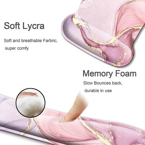 Keyboard Wrist Rest Pad and Ergonomic Mouse Pad with Wrist Support Gel Set, Non-Slip Rubber Base, Cute Mouse Pad for Easy Typing & Pain Relief, for Gaming, Computer, Office -Heart Galaxy in Saudi Arabia