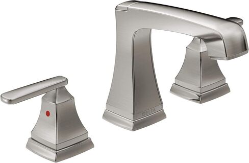 صنبور حمام Delta Faucet Ashlyn واسع الانتشار 3 فتحات، صنبور حمام أسود غير لامع أسود، صنبور حوض الحمام، تقنية ختم DIAMOND، مجموعة تصريف معدنية، أسود غير لامع 3564-BLMPU-DST in Kuwait
