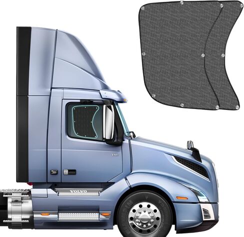 Side Window Sun Shades for Semi Trucks&RV - Keep Your Cab Cool and Comfortable,Semi Truck Accessories,Easy Install Custom Fit for Freightliner Volvo VNL International Trucks in Saudi Arabia