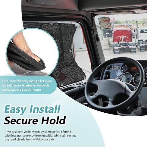 Side Window Sun Shades for Semi Trucks&RV - Keep Your Cab Cool and Comfortable,Semi Truck Accessories,Easy Install Custom Fit for Freightliner Volvo VNL International Trucks in Saudi Arabia