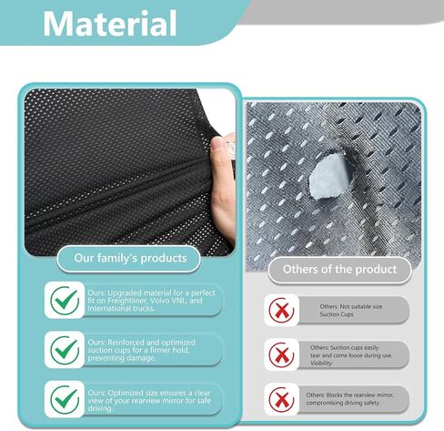 Side Window Sun Shades for Semi Trucks&RV - Keep Your Cab Cool and Comfortable,Semi Truck Accessories,Easy Install Custom Fit for Freightliner Volvo VNL International Trucks in Saudi Arabia