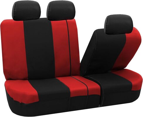 FH Group FB072RED115 مجموعة كاملة من أغطية مقاعد السيارات Road Master باللون الأحمر تناسب معظم السيارات وسيارات الدفع الرباعي والشاحنات (متوافقة مع الوسادة الهوائية والمقاعد المنفصلة) in Saudi Arabia