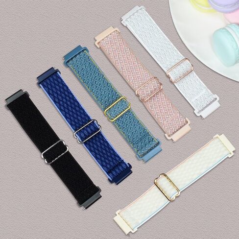6 قطع من أحزمة الساعات المصنوعة من النايلون المطاطي المتوافقة مع أحزمة ساعة Samsung Galaxy Active 2/ساعة Galaxy Watch 4 مقاس 40 مم 44 مم/ساعة Galaxy Watch 5 حزام/ساعة 5 Pro/Galaxy Watch 3 41 مم/Active 40 مم، 20 مم حزام حلقة مطاطي للرجال والنساء in Kuwait