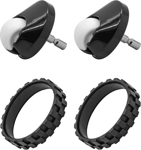 2 Pack Tires for IROBOT ROOMBA Wheels Series E5 E6 E7 i7 i7+ 500, 600, 700, 800 and 900 Anti-Slip, Great Adhesion and Easy Assembly. Replacement for All roomba Models, Black in Saudi Arabia