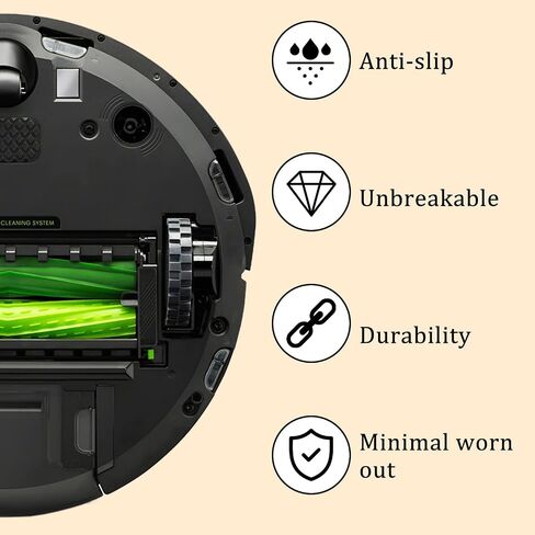2 Pack Tires for IROBOT ROOMBA Wheels Series E5 E6 E7 i7 i7+ 500, 600, 700, 800 and 900 Anti-Slip, Great Adhesion and Easy Assembly. Replacement for All roomba Models, Black in Saudi Arabia