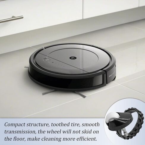 2 Pack Tires for IROBOT ROOMBA Wheels Series E5 E6 E7 i7 i7+ 500, 600, 700, 800 and 900 Anti-Slip, Great Adhesion and Easy Assembly. Replacement for All roomba Models, Black in Saudi Arabia