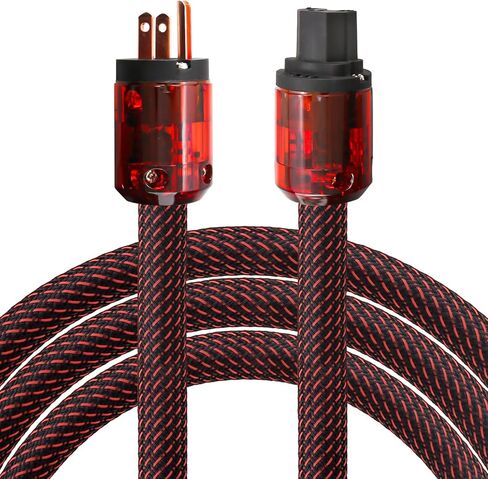 Audiocrast HiFi Power Cable, 10AWG, 4.9ft, 125V 15A, Φ17MM, Audiophile Power Cord, Braided Sleeve, OFC Pure Copper Conductor+Shielding, US+IEC Power Plug in Kuwait